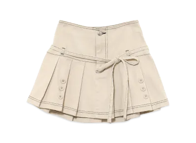 ANDMARY Women's Kika Button Mini Skirt "Beige"
