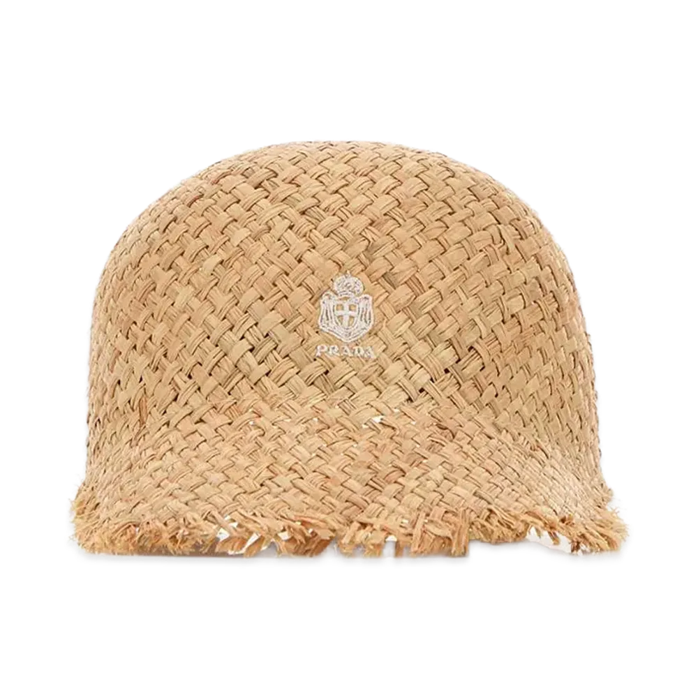PRADA Women's Raffia Baseball Cap "Beige"