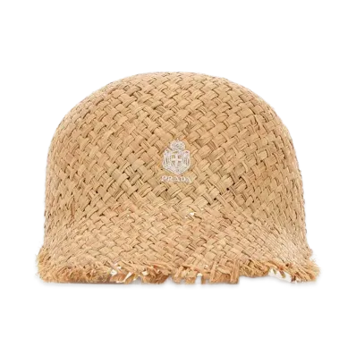 PRADA Women's Raffia Baseball Cap "Beige"