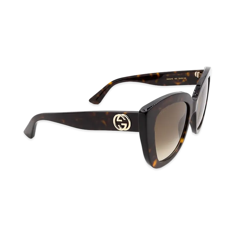 GUCCI Women's Tortoiseshell Acetate Cat Eye Sunglasses "Brown"
