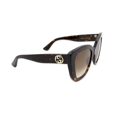 GUCCI Women's Tortoiseshell Acetate Cat Eye Sunglasses "Brown"