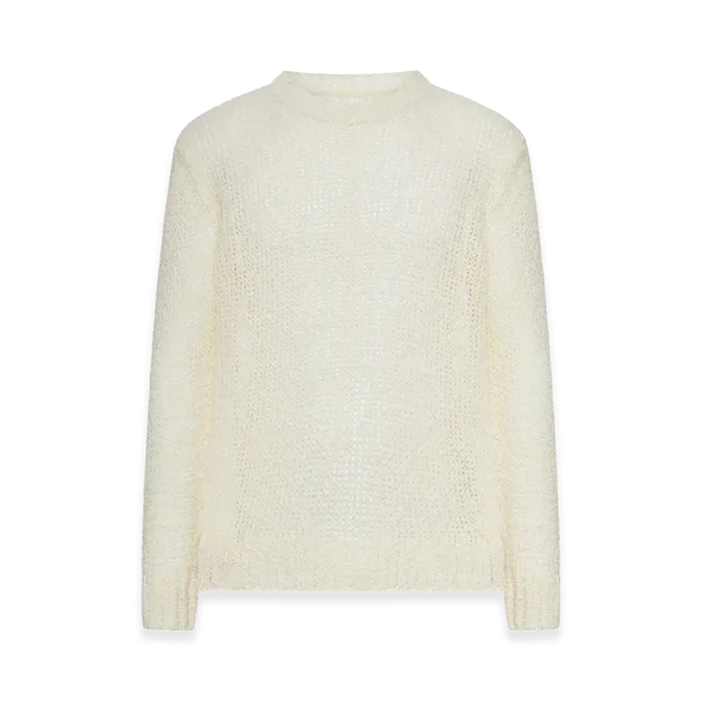 Jil Sander Perforated Crew Neck Sweater "White"