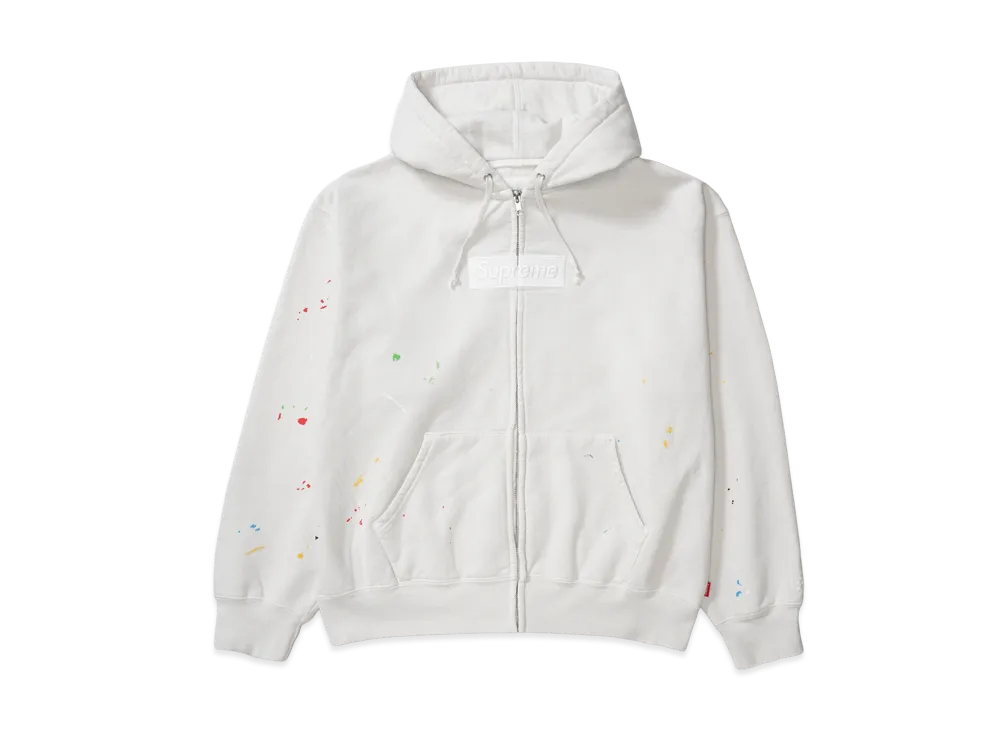 Supreme x MM6 Maison Margiela Box Logo Zip Up Hooded Sweatshirt "White"