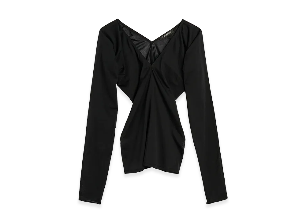 OUR LEGACY Women's Cheer V Neck "Black Stocking Jersey"