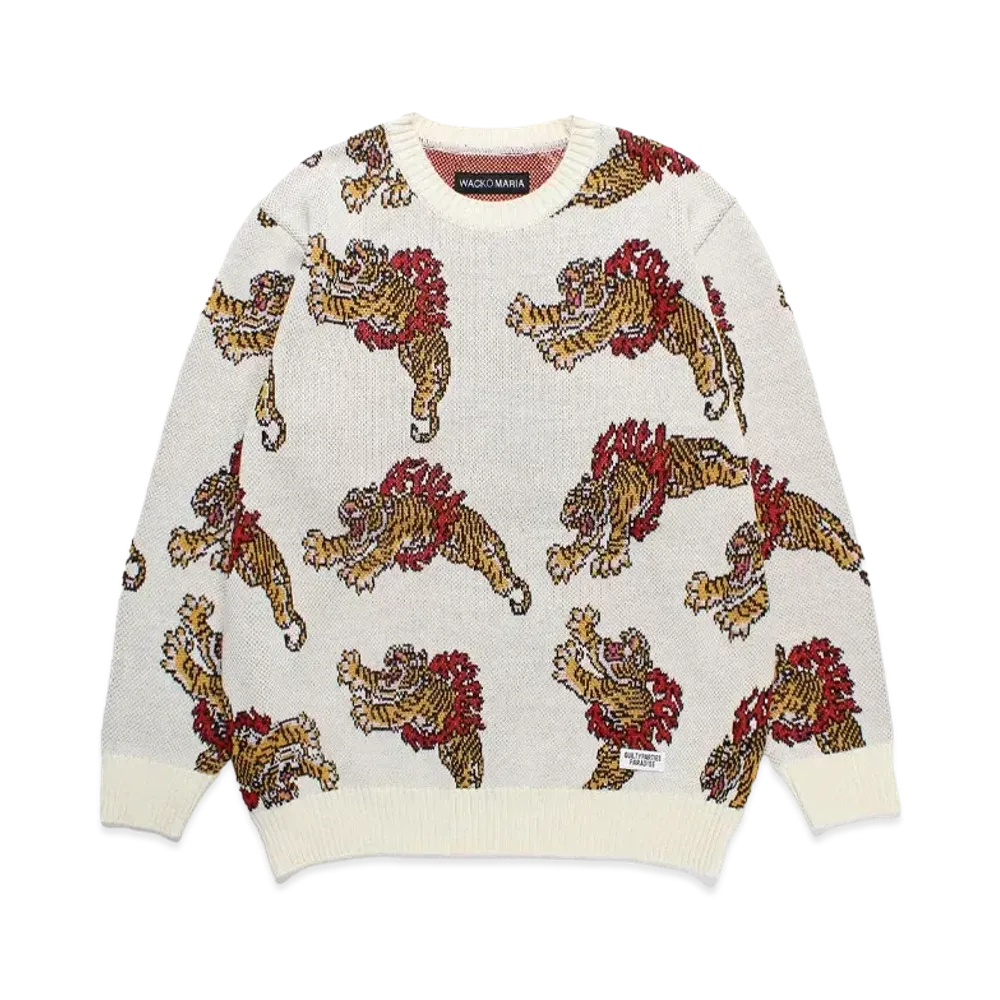 WACKO MARIA Tim Lehi / Jacquard Knit Sweater "White"