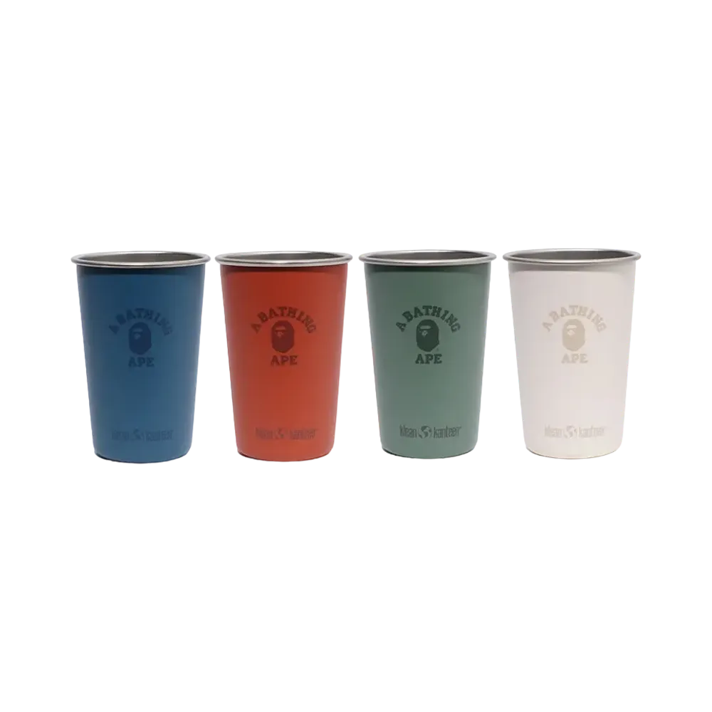 A BATHING APE x Klean Kanteen 16Oz Pint Cups Set Of 4 "Navy"