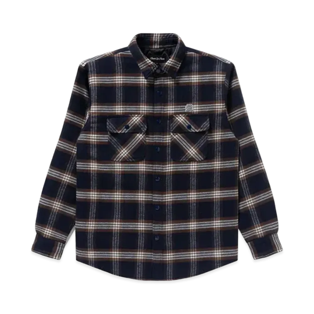 Black Eye Patch OG Label Quilting Flannel Shirt "Navy"