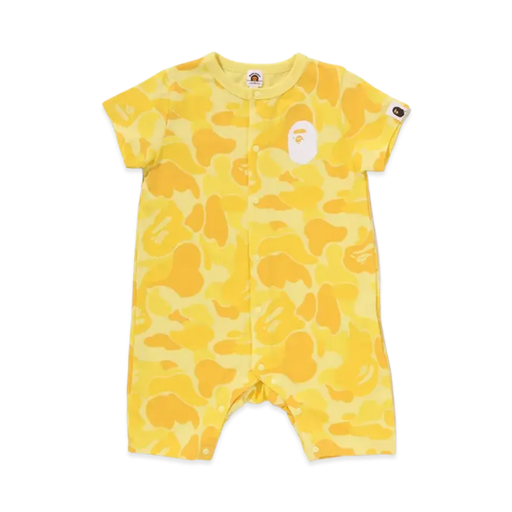 A BATHING APE Kids ABC Camo Ape Head Rompers "Pink"