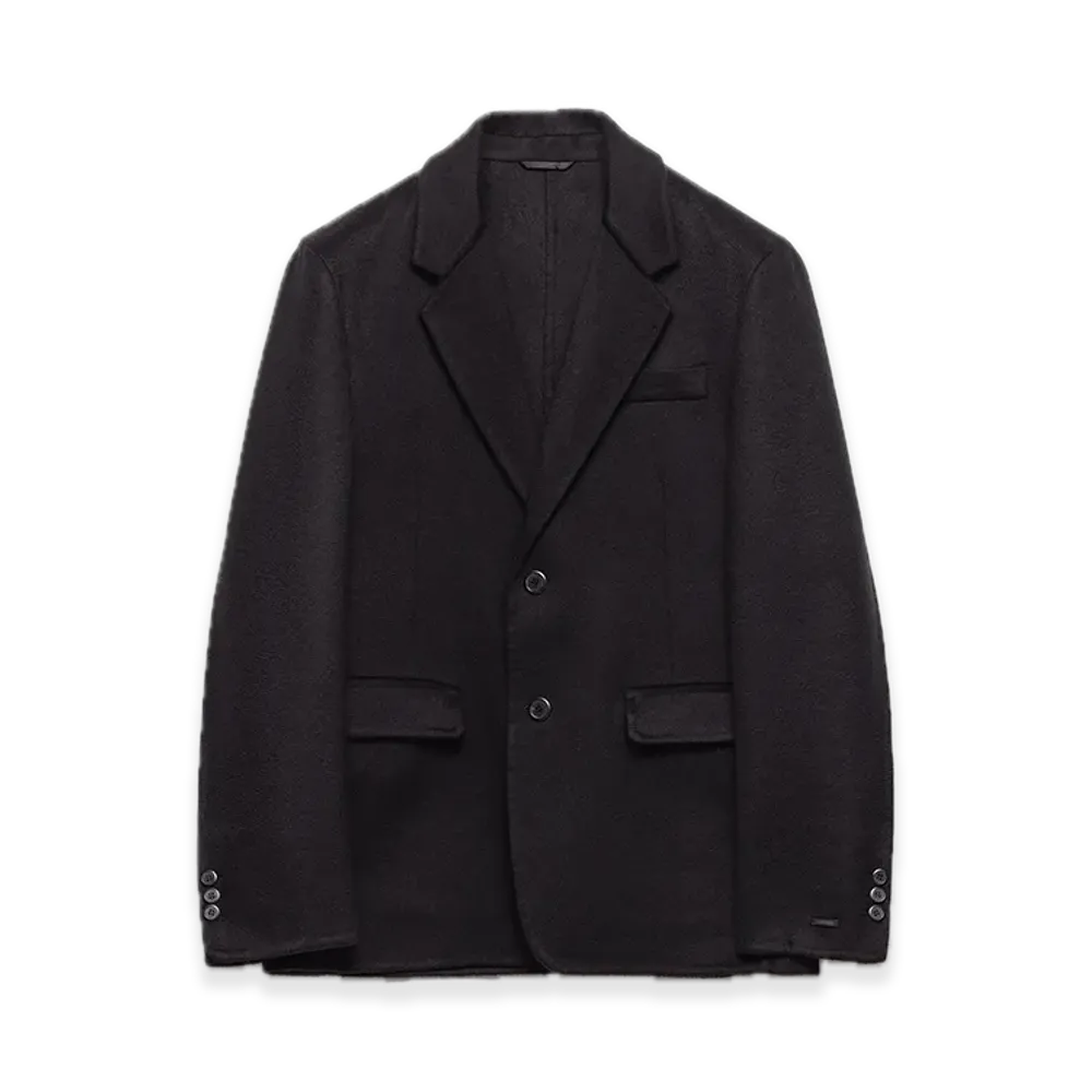 PRADA Single-Breasted Cashmere Jacket "Black"