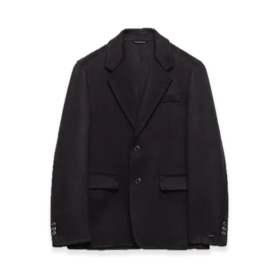 PRADA Single-Breasted Cashmere Jacket "Black"