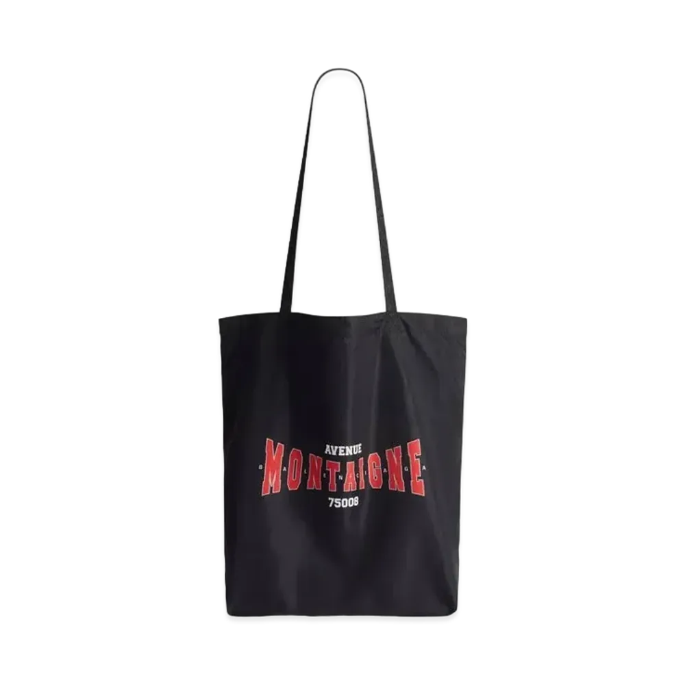 BALENCIAGA Souvenir Medium Shopping Tote Bag in Nylon "Black/Red"