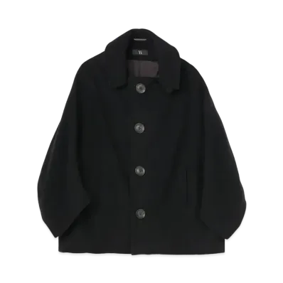 Yohji Yamamoto Y's WOOL AIRY MOSSER MIDDLE COAT "Black"