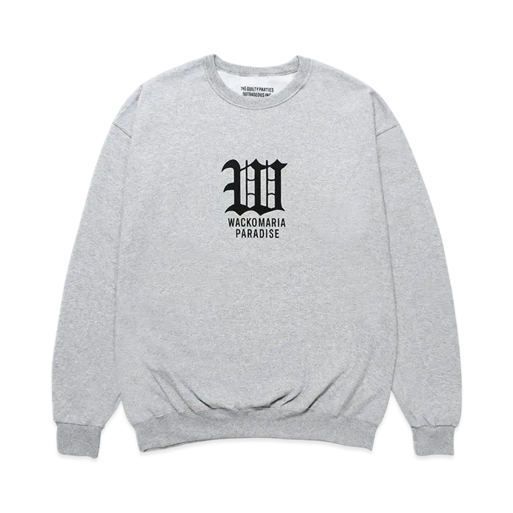 WACKO MARIA Crew Neck Sweat Shirt "Gray"