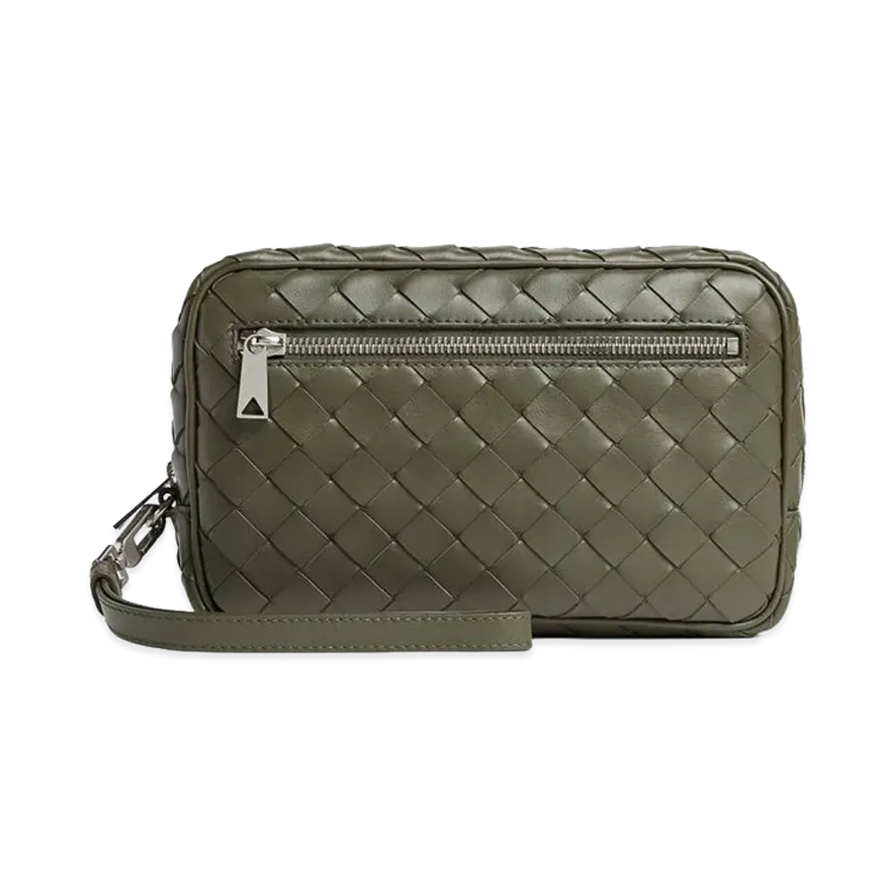 Bottega Veneta Intrecciato Small Wristlet Pouch "Crocodile"