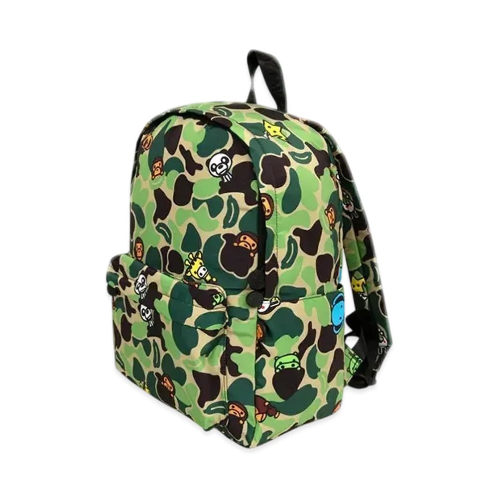 A BATHING APE New Abc Milo All Friends Medium Backpack "Green"