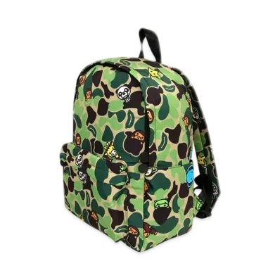 A BATHING APE New Abc Milo All Friends Medium Backpack "Green"