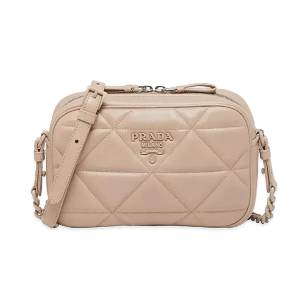 PRADA Spectrum Nappa Leather Shoulder Bag "Powder Beige"