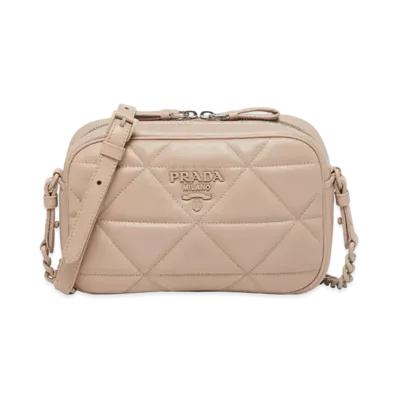 PRADA Spectrum Nappa Leather Shoulder Bag "Powder Beige"