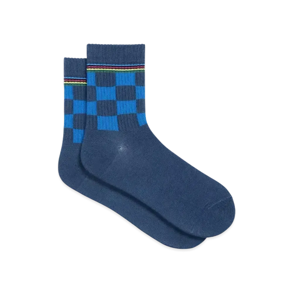 Paul Smith Block Check Socks "Blue"