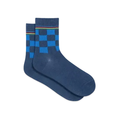 Paul Smith Block Check Socks "Blue"