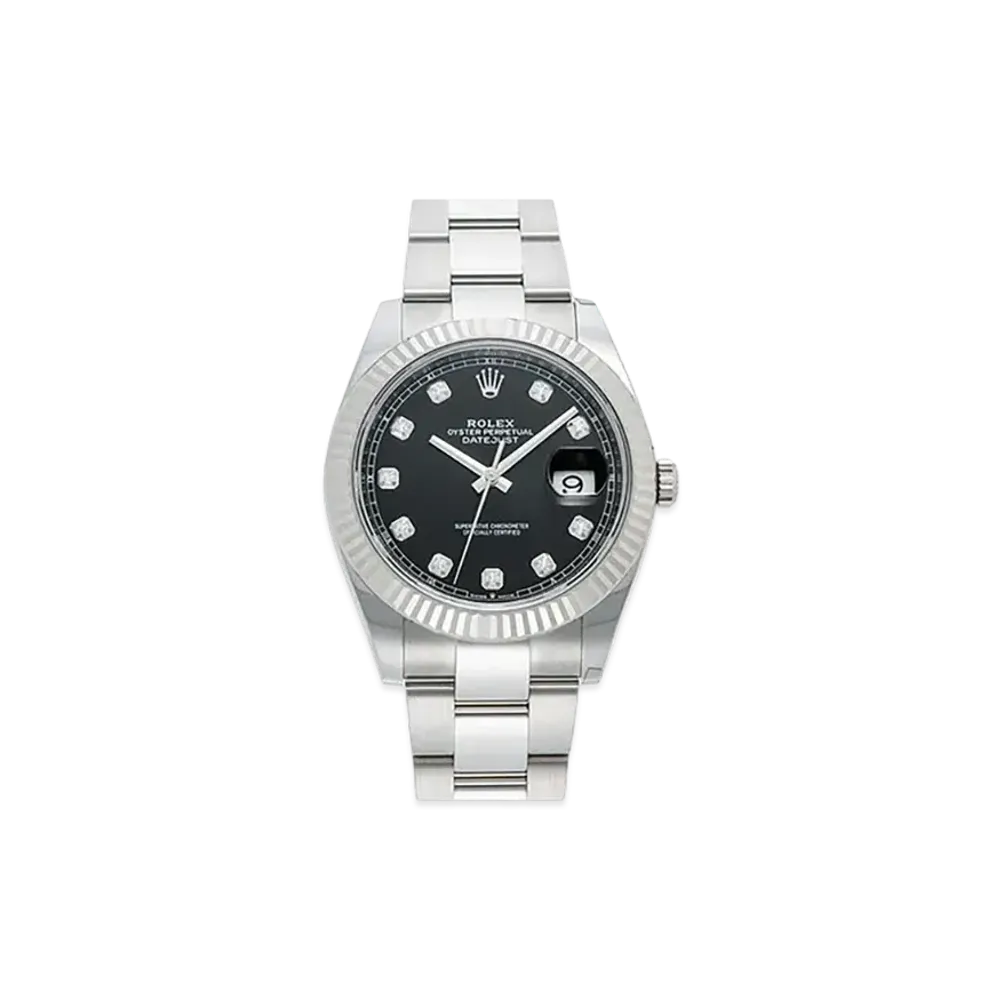 ROLEX Datejust 41 Black Dial 10P Diamonds 126334G