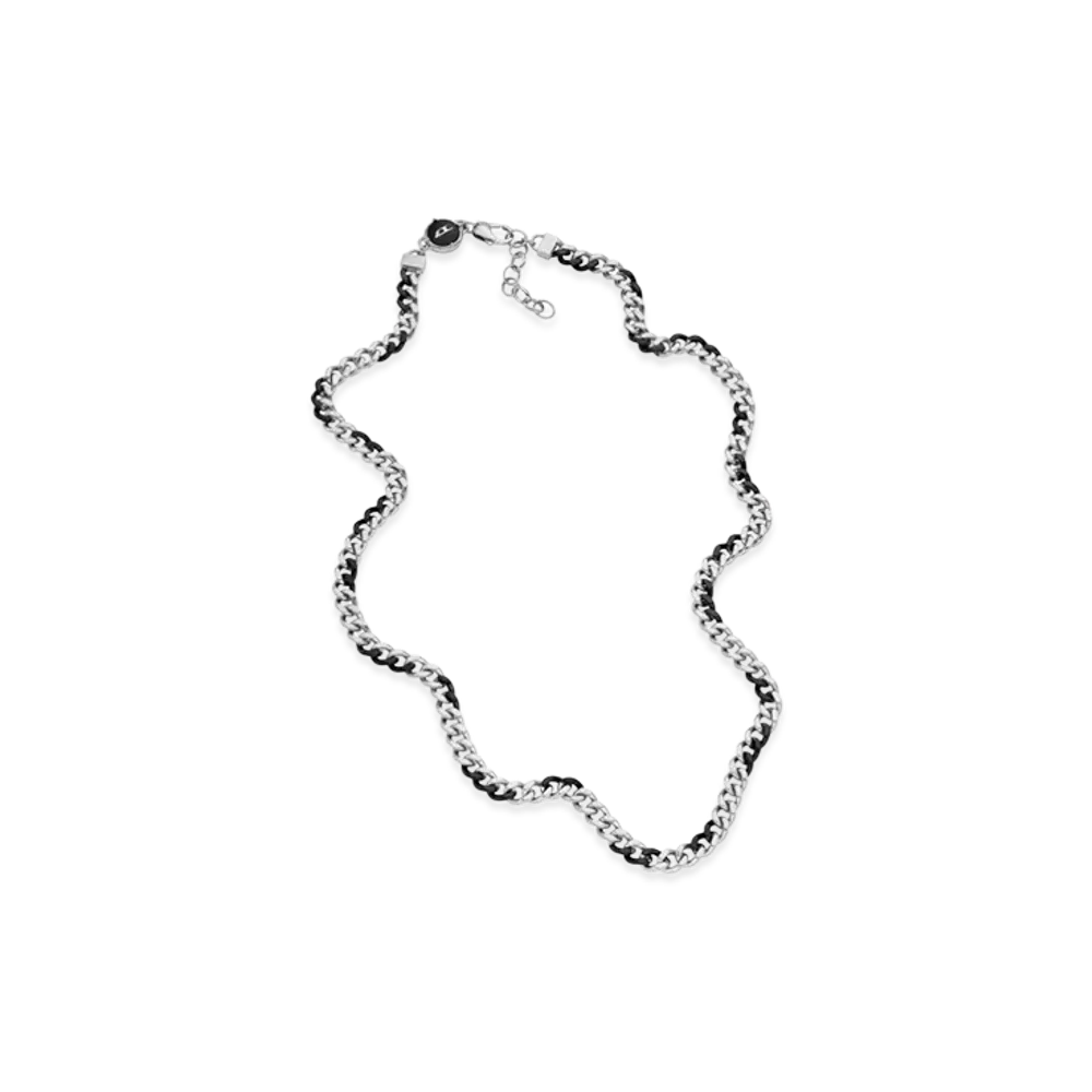 Diesel Dx1499 Two-Tone Stainless Steel Chain Necklace "Silver Black"