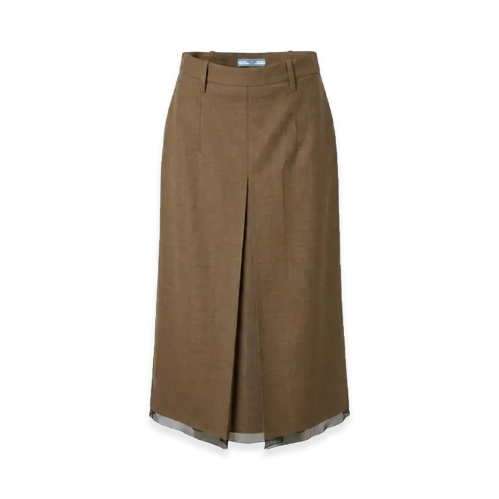 PRADA Women's Wool Skirt "Brown"