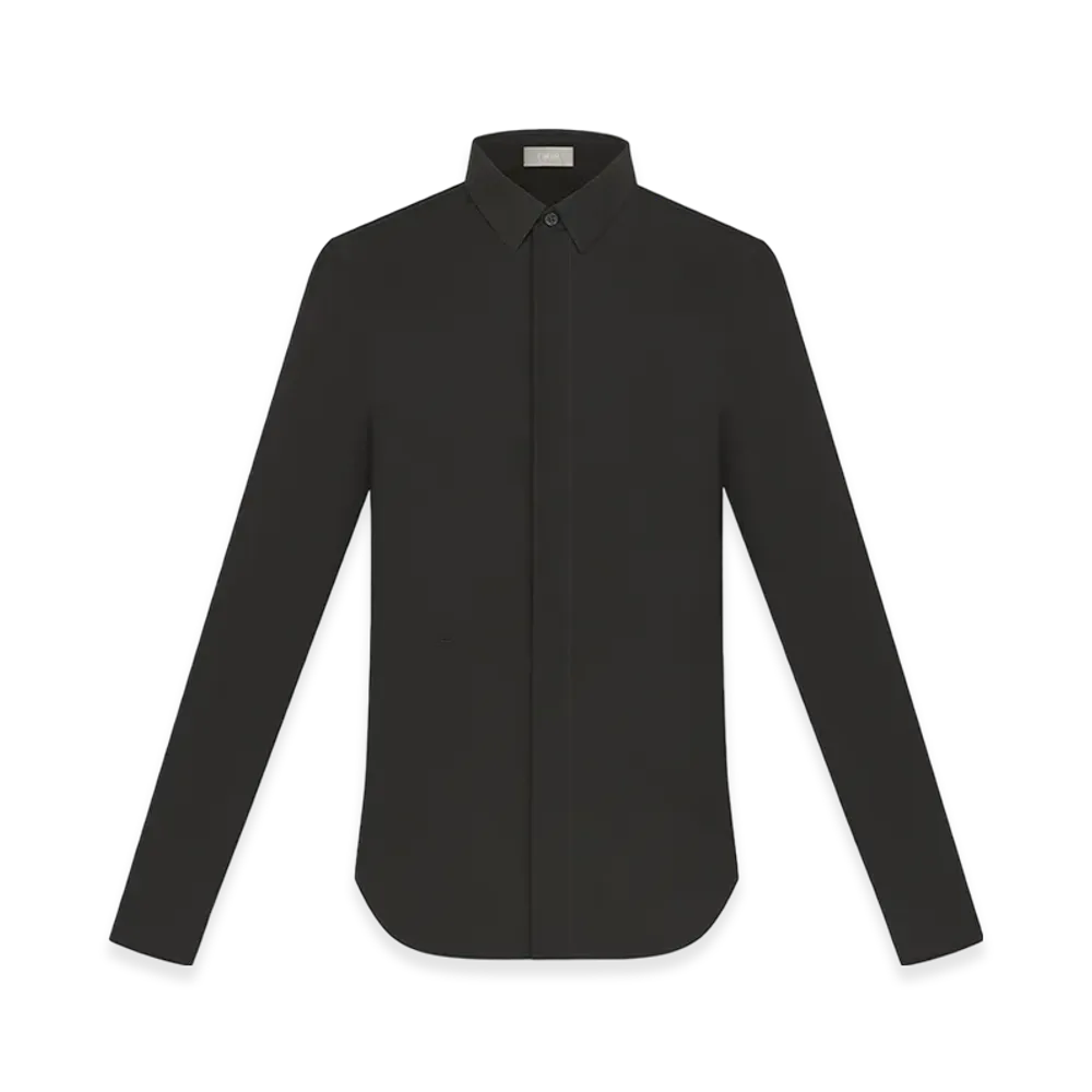 Dior Shirt with Bee Embroidery Poplin "Black"