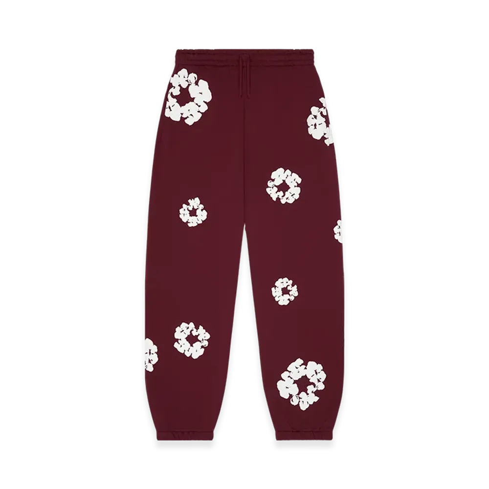 DENIM TEARS Cotton Wreath Sweatpants "Burgundy"