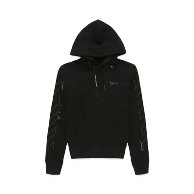 OFF-WHITE Diag Unfinished Slim Hoodie "Black"