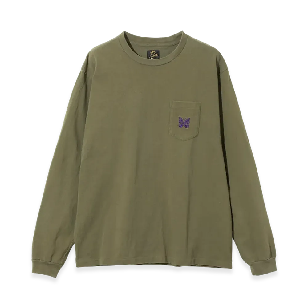 NEEDLES L/S Pocket Tee - Cotton Jersey "Green"