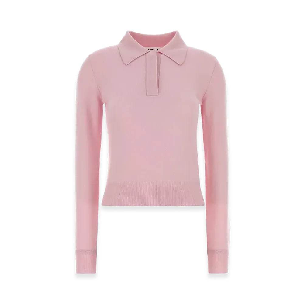 Jil Sander Women's Wool Polo Shirt "Pink"