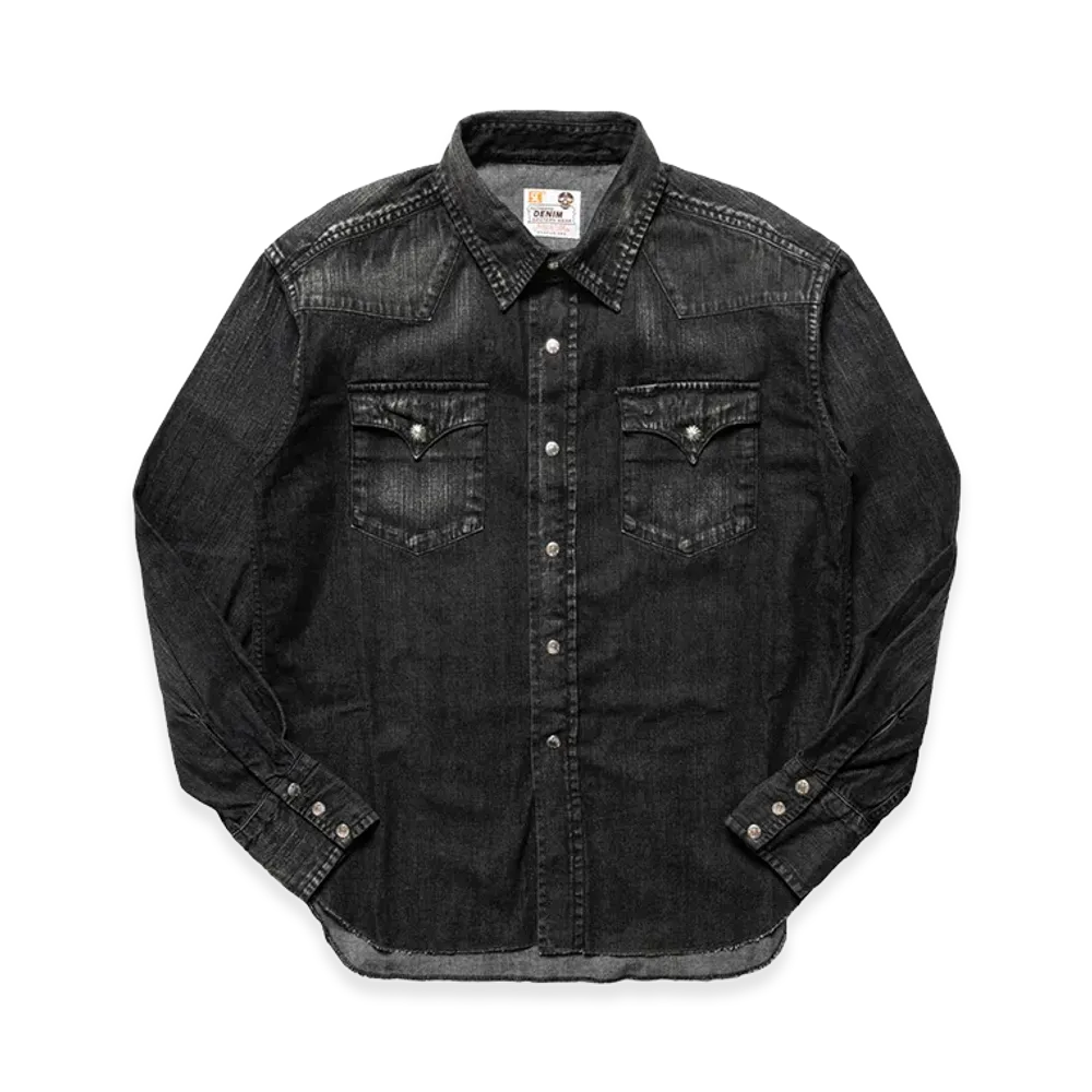 SubCulture Skulltag Blackdenim Western Shirt (Concho SV925) "Black"