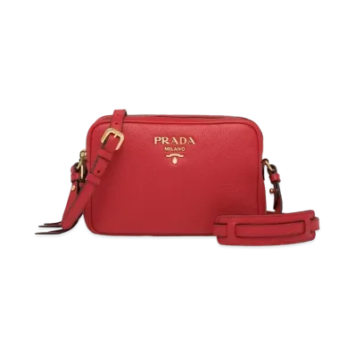 PRADA Leather Shoulder Bag "Red"
