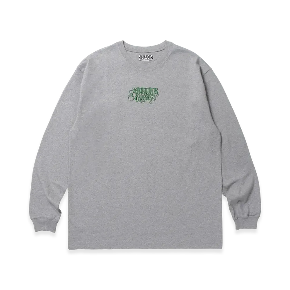 APHRODITEGANG Classic Logo Embroidery L/S Tee "Gray/Green"