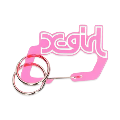 X-Girl Mills Logo Carabiner "Pink"