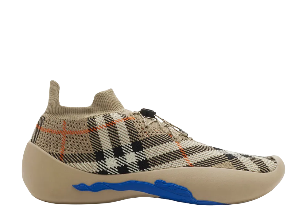 Burberry Neptune Sneaker With Knitted Check Pattern "Nude&Neutrals"