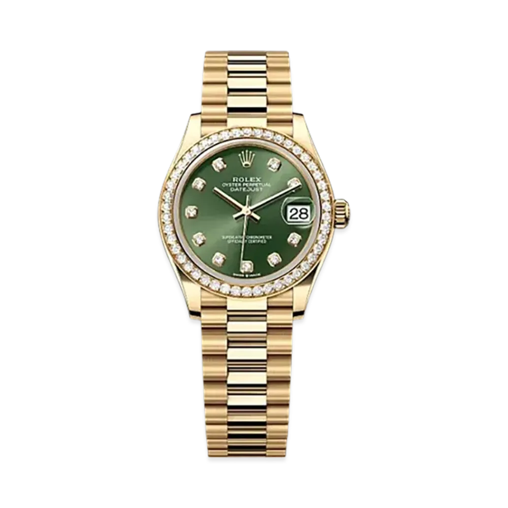 ROLEX Datejust 31mm Yellow Gold Diamond 278288RBR "Olive Green"