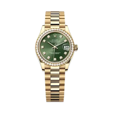 ROLEX Datejust 31mm Yellow Gold Diamond 278288RBR "Olive Green"