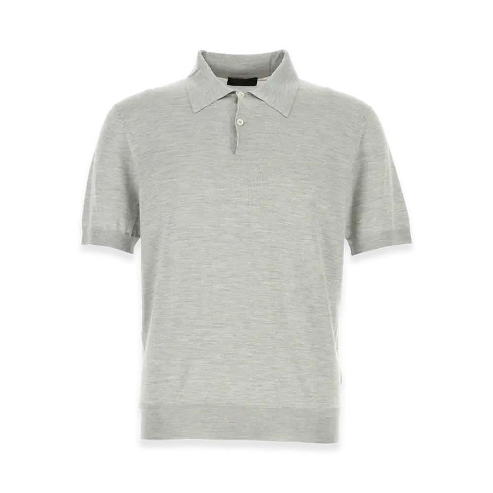 PRADA Silk Polo Shirt "Gray"