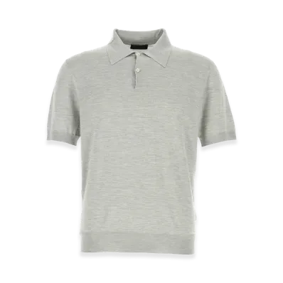PRADA Silk Polo Shirt "Gray"
