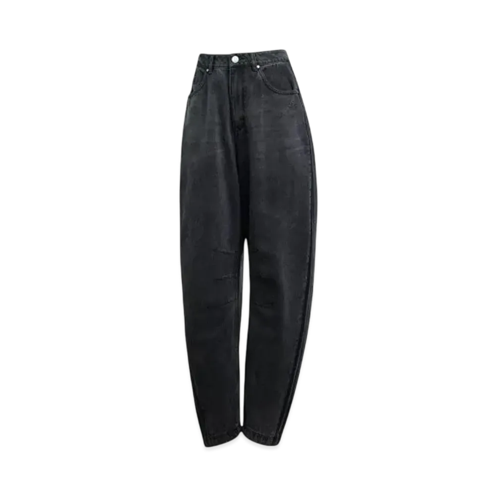 adidas Adilenium Season Banana Fit Washed Denim Pants "Black"