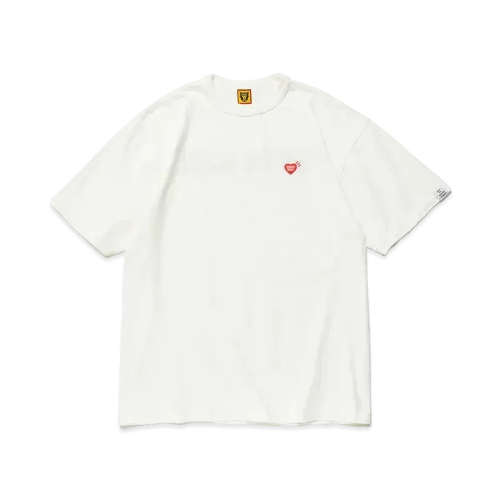 ヒューマン メイド ハート バッジ Tシャツ "ホワイト"