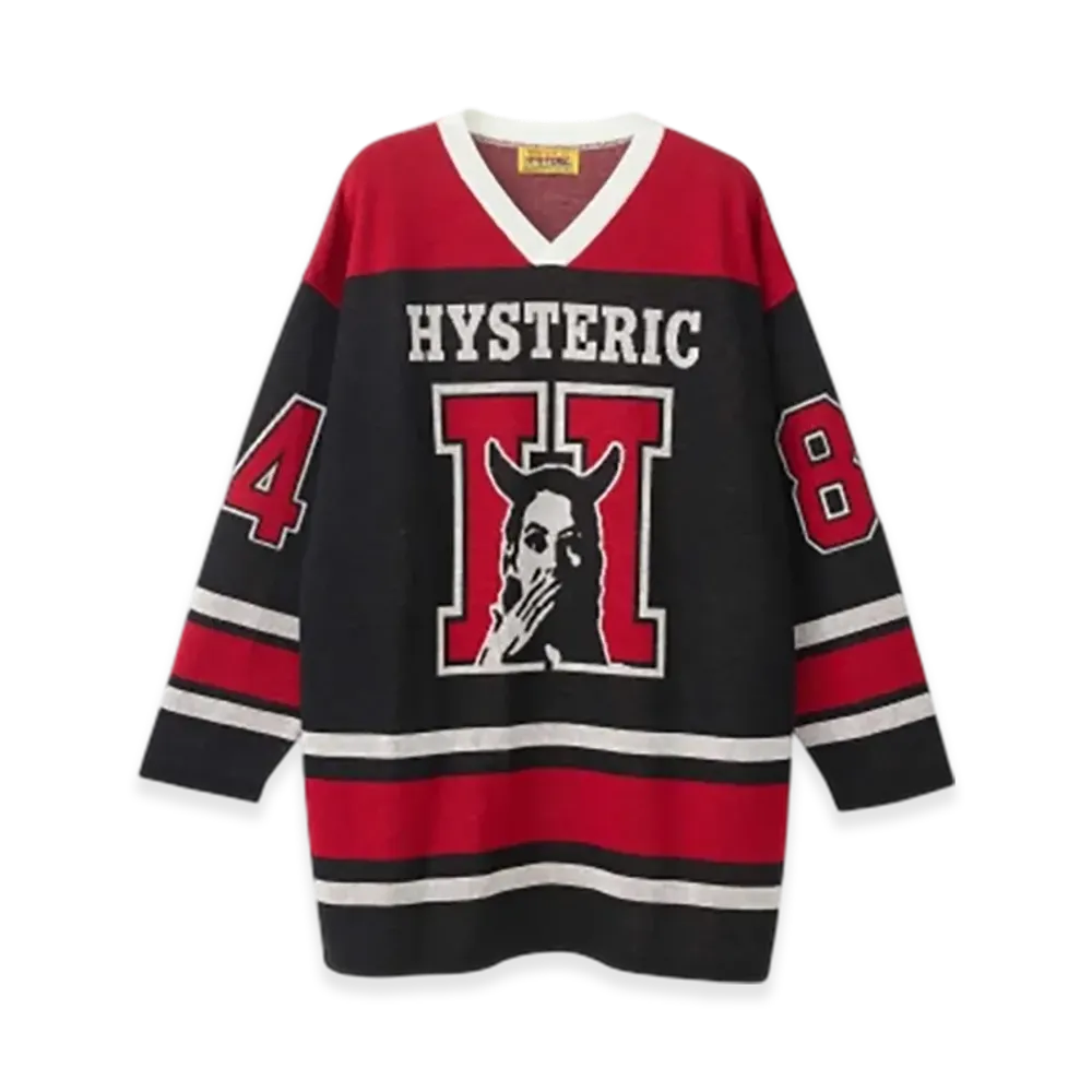 HYSTERIC GLAMOUR Speak No Evil Jacquard Pullover "Black"