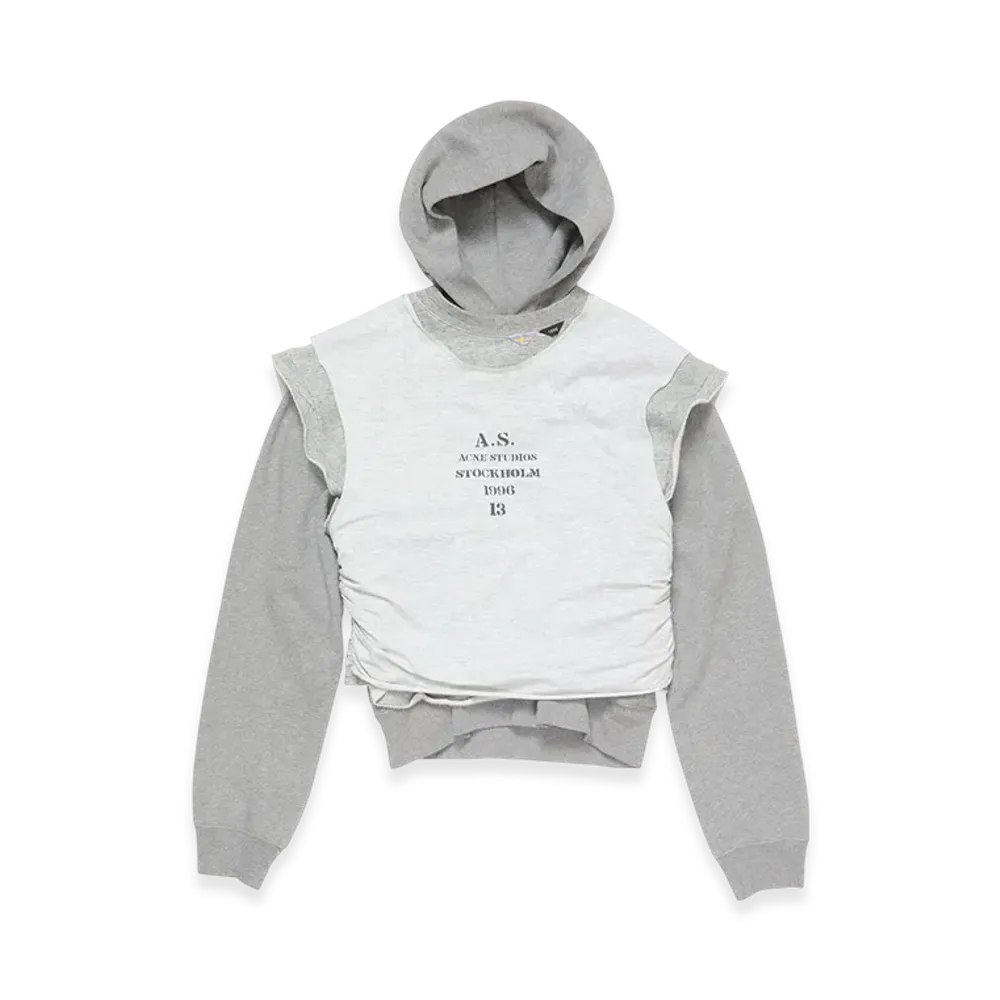 Acne Studios Layered Hooded Sweat "Grey Melange"