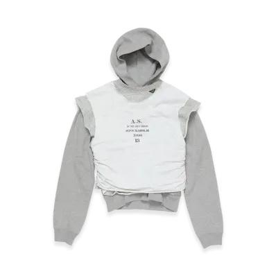 Acne Studios Layered Hooded Sweat "Grey Melange"