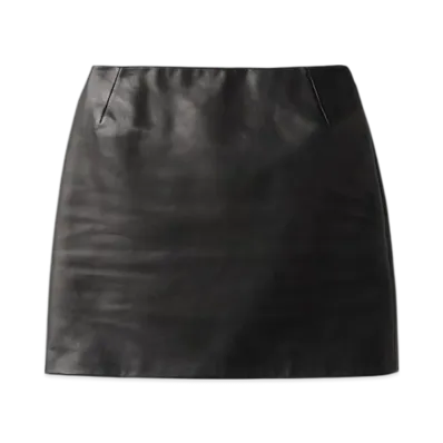 MIU MIU Women's Leather Mini Skirt "Black"