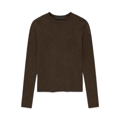 FEAR OF GOD ESSENTIALS Waffled Long Sleeve Sweather "Brown"