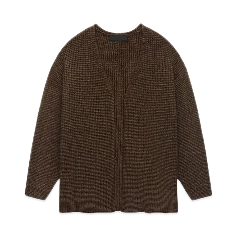 FEAR OF GOD Essentials Heavy Waffle Cardigan "Brown"