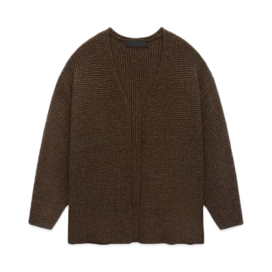 FEAR OF GOD Essentials Heavy Waffle Cardigan "Brown"